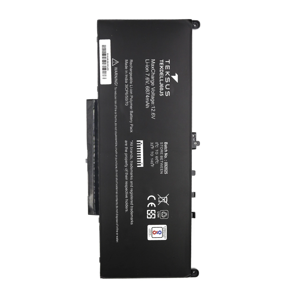 Teksus Laptop Battery Compatible For Dell E7270 | E7470 | J60J5 view 3